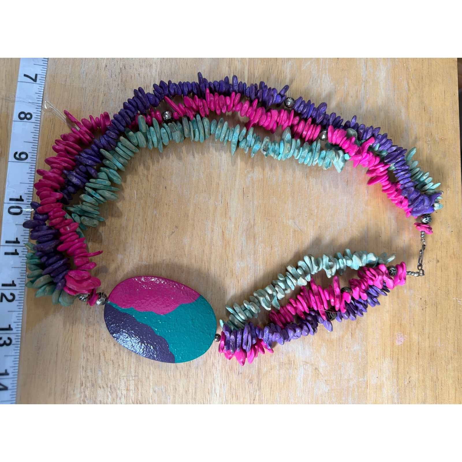 Boho Statement Necklace Multi Strand  Pendant Mul… - image 6