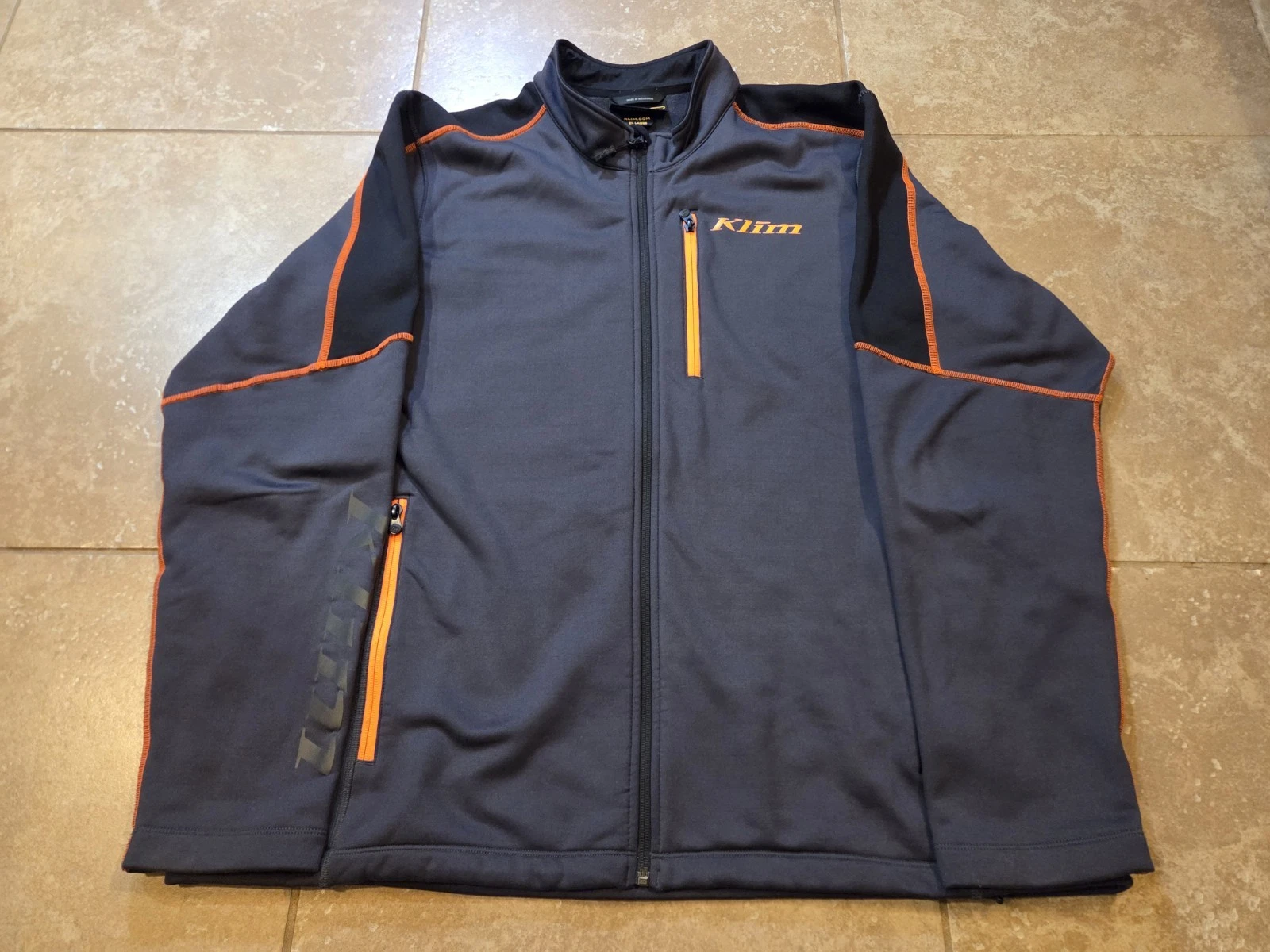 Klim Inferno Mid-Layer Fleece Jacket Mens 2XL Asphalt Strike Orange EUC - product detail image 1