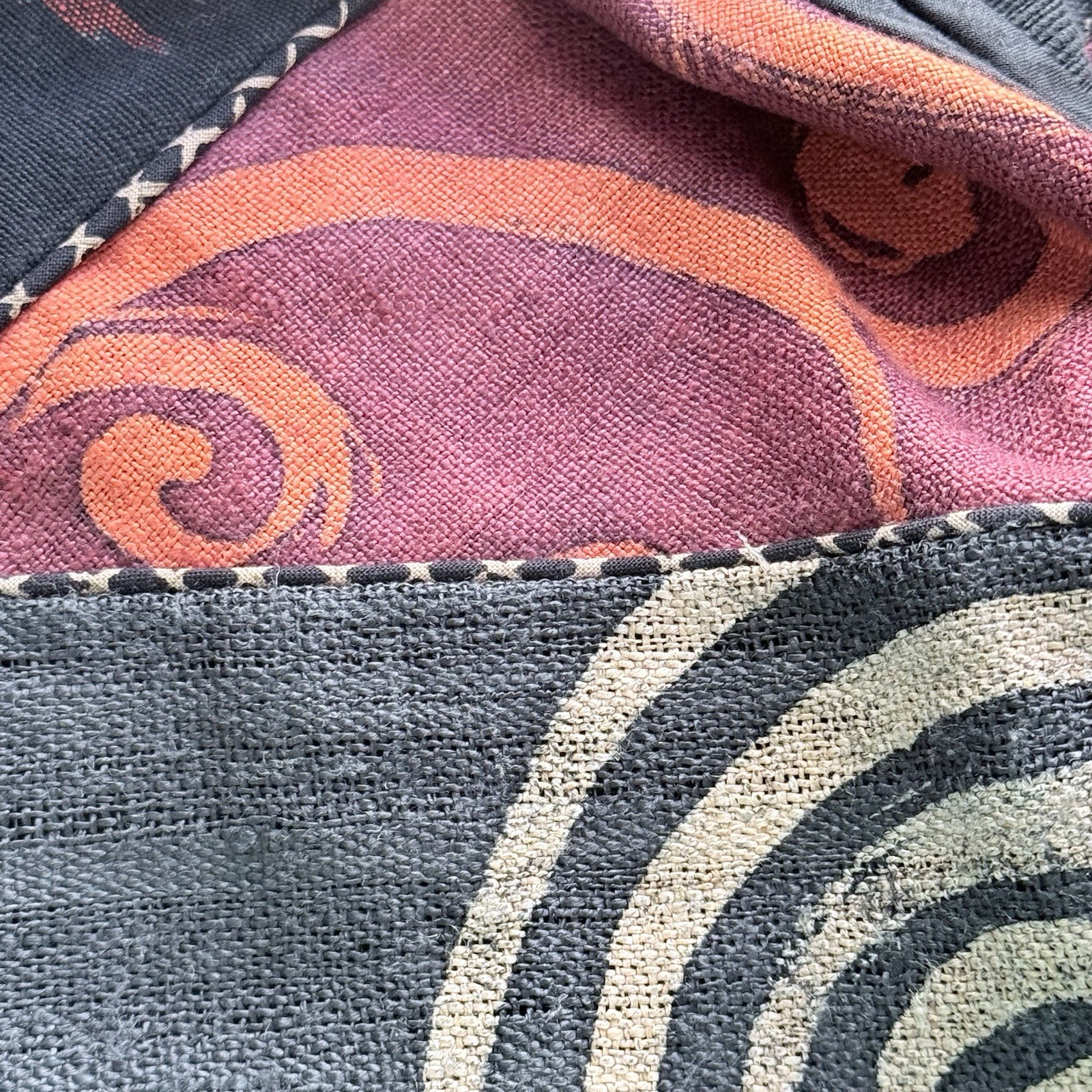 Patchwork Reversible Jacket  Large Black Mauve Ar… - image 9