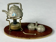 *READ Miniature Yerba Mate Tea Kettle Set Stove/Sugar Bowl/Tray Argentina Gaucho