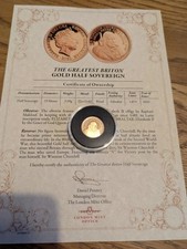 2020 London Mint Winston Churchill Half Gold Sovereign We shall never Surrender