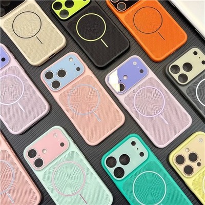 Big Window Macaron Contrast Case für iPhone 17 Pro Max 16 15 14 13 12 Slim Mesh