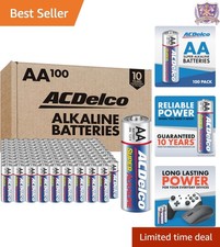 100-Count AA Batteries Alkaline Power Long Shelf Life Household Use