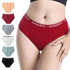 2 Pcs Plus Size Mid High Waist Panties Women's Pure Cotton Women's Briefs