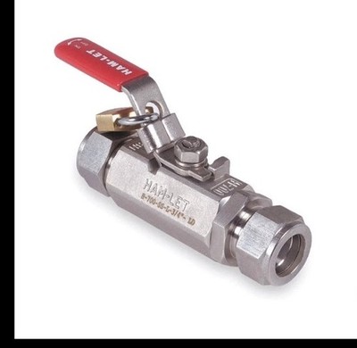 HAM-LET H-700-SS-L-1/2-T-LD Manual 2-Way Ball Valve, Comp, 316 SS 3ZVP9