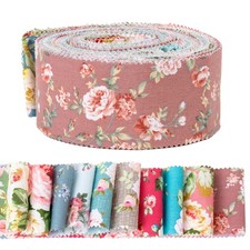 Jelly Roll Fabric Strips - 50PCS Cotton Floral Quilting Fabric Color Flowers ...