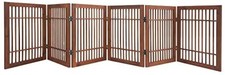 Urnporium Pet Gate Brown - 6 Panel 24" Tall Foldable Indoor Dog Gate