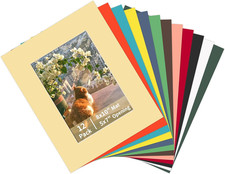 12 Packs Mixed Colors 8x10 Picture Frame Mats for 5x7 Photos, Artworks and Print