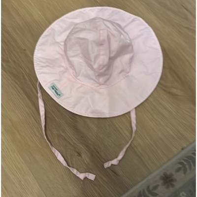 The Original Flap Happy Baby Girls Sun Hat Pink Wide Brim Bucket Hat with Ties