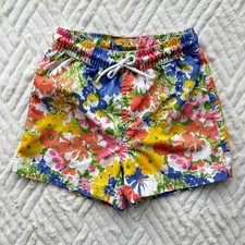 Janie and Jack Size 3 Floral Swim Trunks Bright Multicolor Beach Shorts