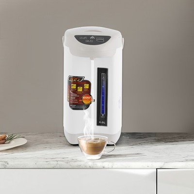 Elektrischer Wasserkocher und Warmhalter, 750W Edelstahl Wasserkocher 4L Wei?