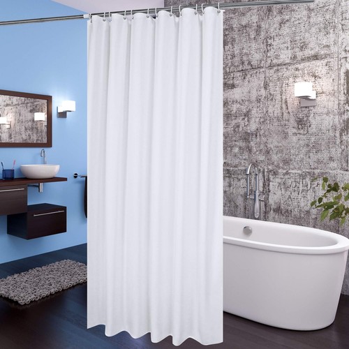 72x66 inch Short Shower Curtain Liner, Fabric Solid Color Shower Curtin with ...