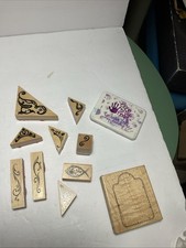 Lot Of 10 Wood And Rubber, Stamps, Borders, And Designs
