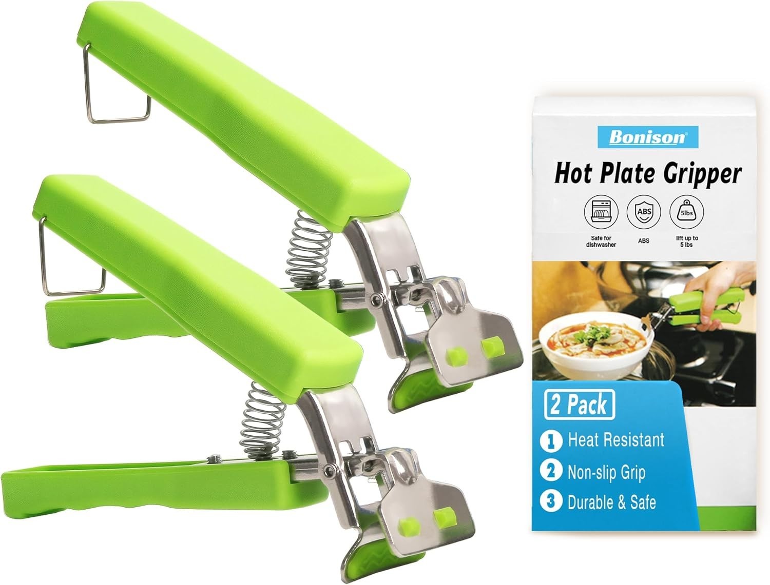 2-Pack Hot Plate Gripper Clips for Safe & Easy Handling of Hot Dishes