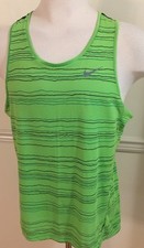 Men Nike Running Sleeveless Green Stripe Tank T Tee Shirt XL 724805-313 Tailwind