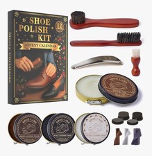 Shoe Polish Kit Shoe Care Kit for Men Women, 12 Day Leather Shoe Shine Kit