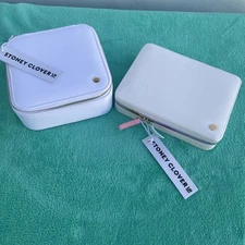 Two Stoney Clover Lane Travel Cases, Jewelry Box, 2 White Zip Cases