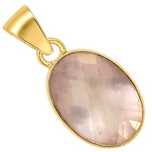 Authentic Rose Quartz Gold Plated Pendant Fall TP01004