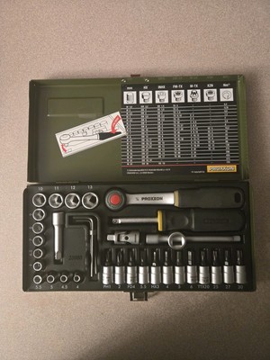 Proxxon 23080 36-piece Precision Engineer's Set with 1/4'' Ratchet