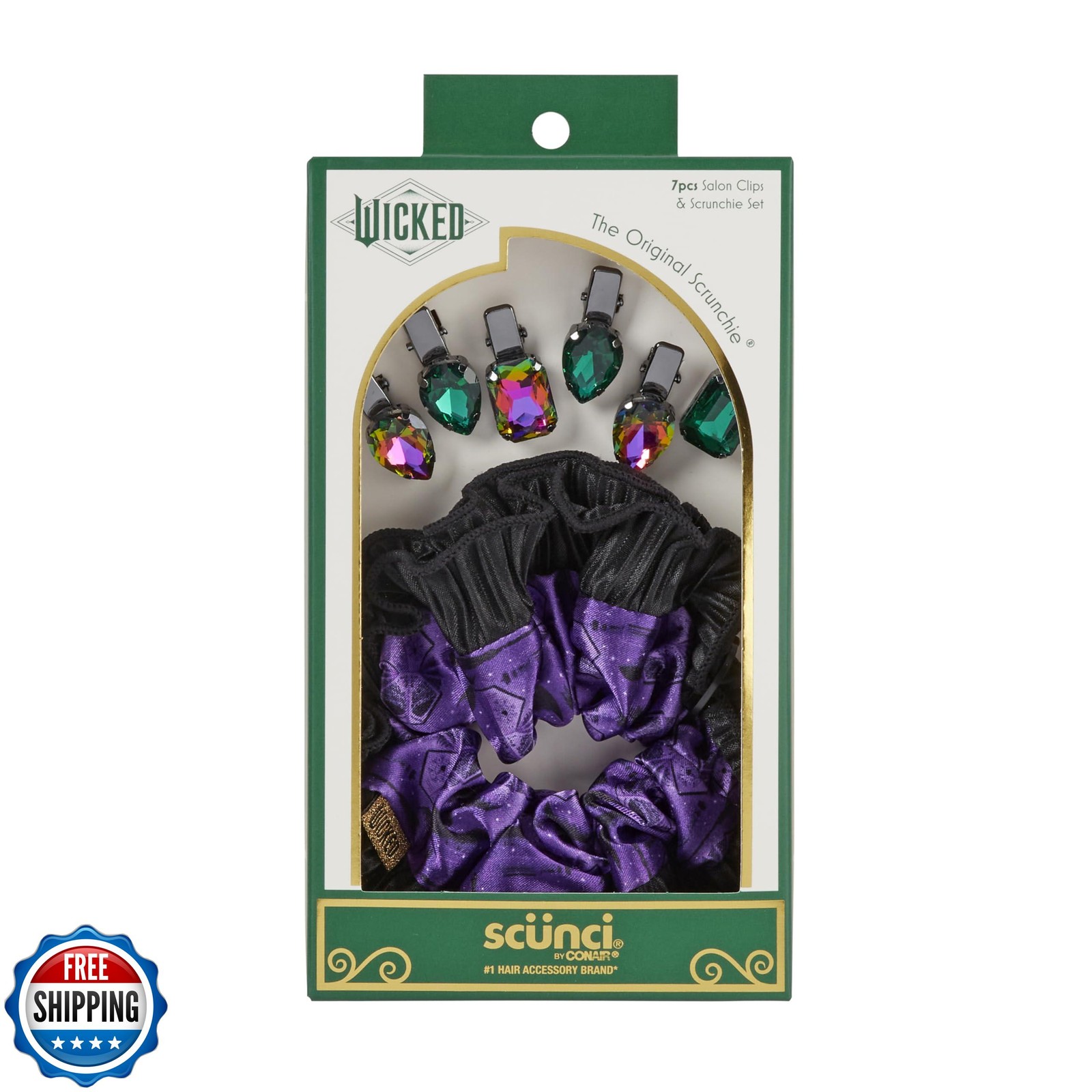 Wicked Elphaba Hair Clip and Scrunchie Set - Green Hair Accessories