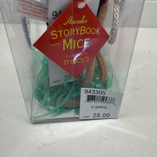 Annalee Puppe Geppetto Pinocchio Storybook Mice Macy’s Exclusive Mouse 2005 Etikett - Bild 5 von 7