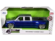 Jada 1:24 Just Trucks 1999 Chevy Silverado Dually Blue w/Custom KMC Wheels 35588
