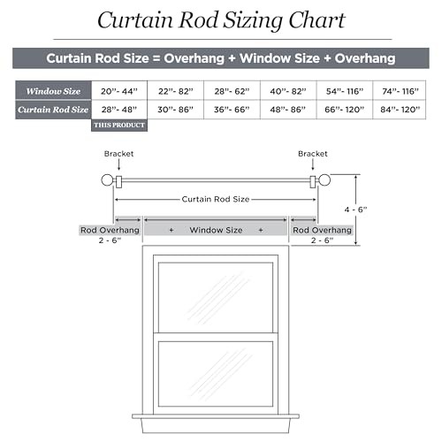 Kenney Chelsea 5/8"" Standard Dekorative Fenster Gardinenstange, 28-48"", Silber, 2 - Bild 10 von 11