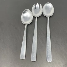 GENSE Facette Salad Server Fork and Spoon and Solid Serving Spoon 18/8 Sweden