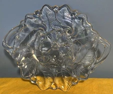 Wild Rose Clear - Double Handled Cake Plate - by Indiana Glass - 12.25 Inches