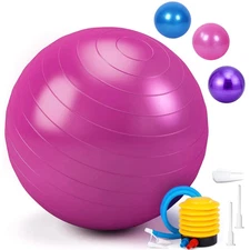 34" Pilates Ball Exercise Yoga Ball Anti-Burst Stability Ball Workout Fitness