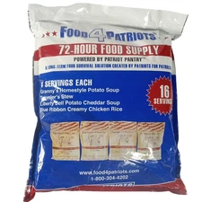 4 Patriots 72-Hour Food Supply Kit 16 Serving Survival Emergency Camping Prepper