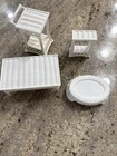 Vtg 1989 MTC White Plastic Wicker Barbie Patio Set #113