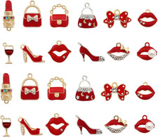 Bulk Gold Enamel Charms for Jewelry Making, Colorful Metal Charms Pendant for Br