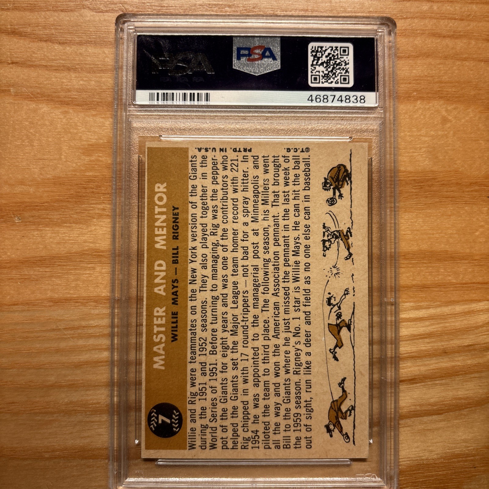 Willie Mays 1960 Topps #7 MASTER & MENTOR Willie Mays &Bill Rigney PSA 6 Giants view 3