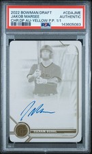 2022 BOWMAN CHROME 1ST DP AUTO Jakob Marsee PRINTING PLATE YELLOW 1/1! PSA 🔥🔥