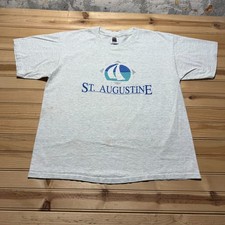 Vintage 90s St. Augustine Florida Sailboat Graphic Souvenir T-Shirt USA Made XL