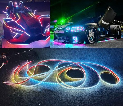 3PCS 6.5FT Single Row Dream Color CHASING IP68 Bluetooth Polaris Slingshot Light