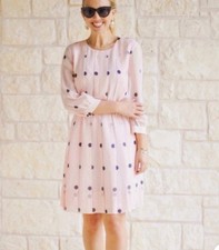 Kate Spade Silk Dress Pink With Black Dots Size 10.