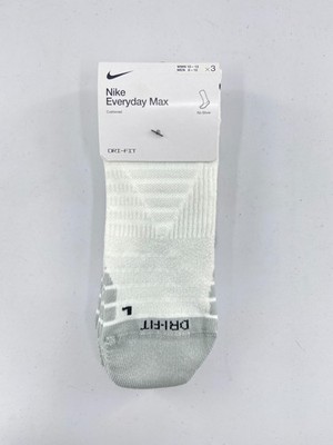 Nike Everyday Max 3PK Dri-Fit Cushioned No Show Socks- Large- W 10-13/M 8-12