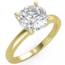 1.76 Ct Round Cut SI1/E Solitaire Diamond Engagement Ring 14K Yellow Gold