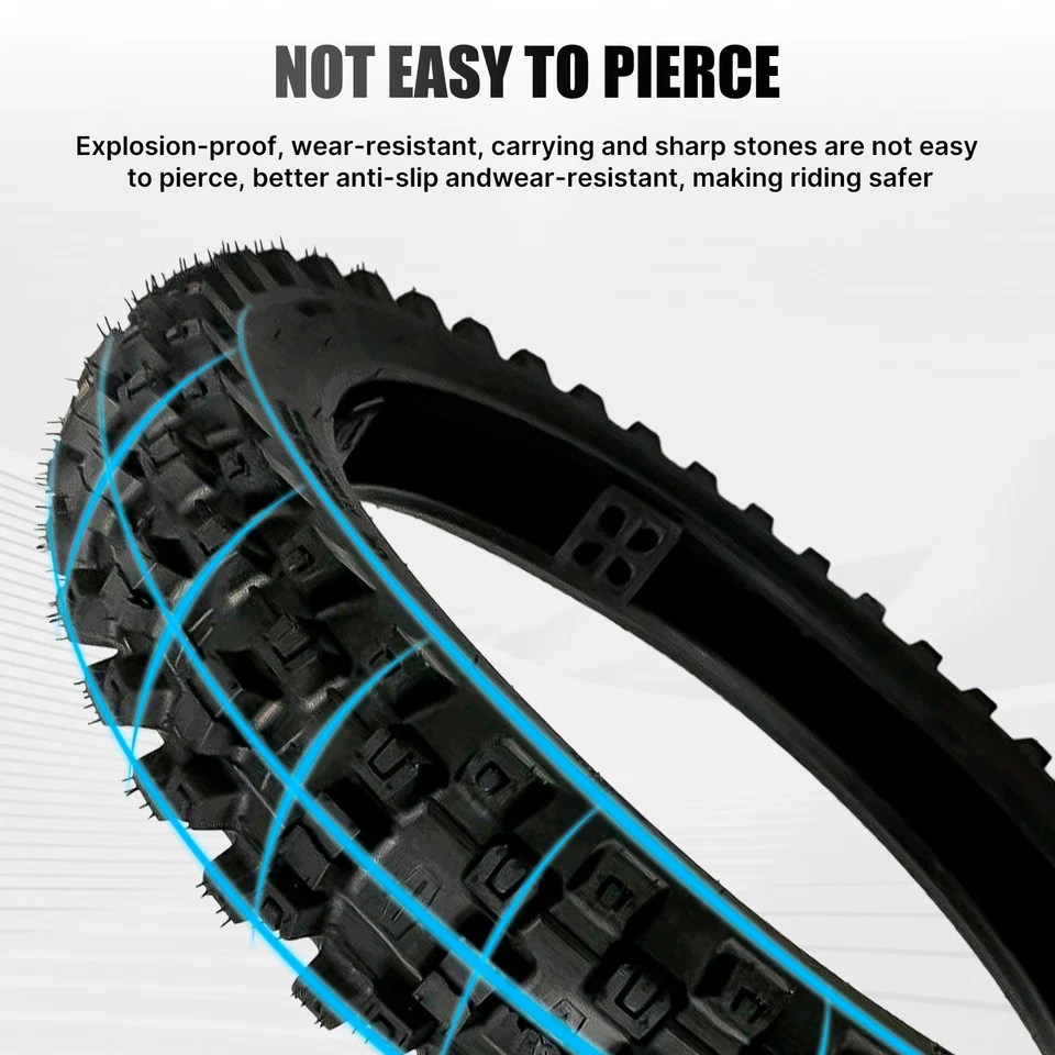 Neumático sin cámara 100/90-19 a prueba de explosiones para motocicletas Kawasaki KX125 KX250 KTM Foto 3 de 4