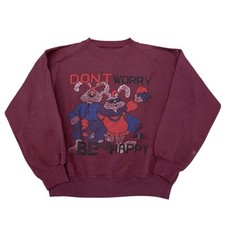 Vintage Don  t Worry Be Happy Bunnies Party Crewneck Sweatshirt 80s