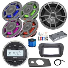 JBL Marine Receiver w/SPA Bezel, 4x 8" LED Speakers, Sub, Amp, Accessories