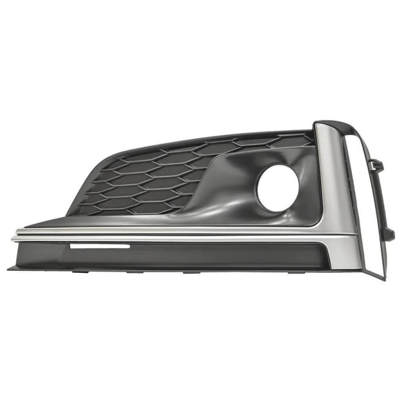 Grille de pare-choc argentée et noire élégante avec emplacement antibrouillard