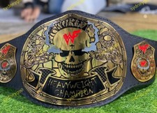 SMOKING SKULL 4MM BRASS WRESTLING CHAMPIONSHIP BELT ADULT SIZE
