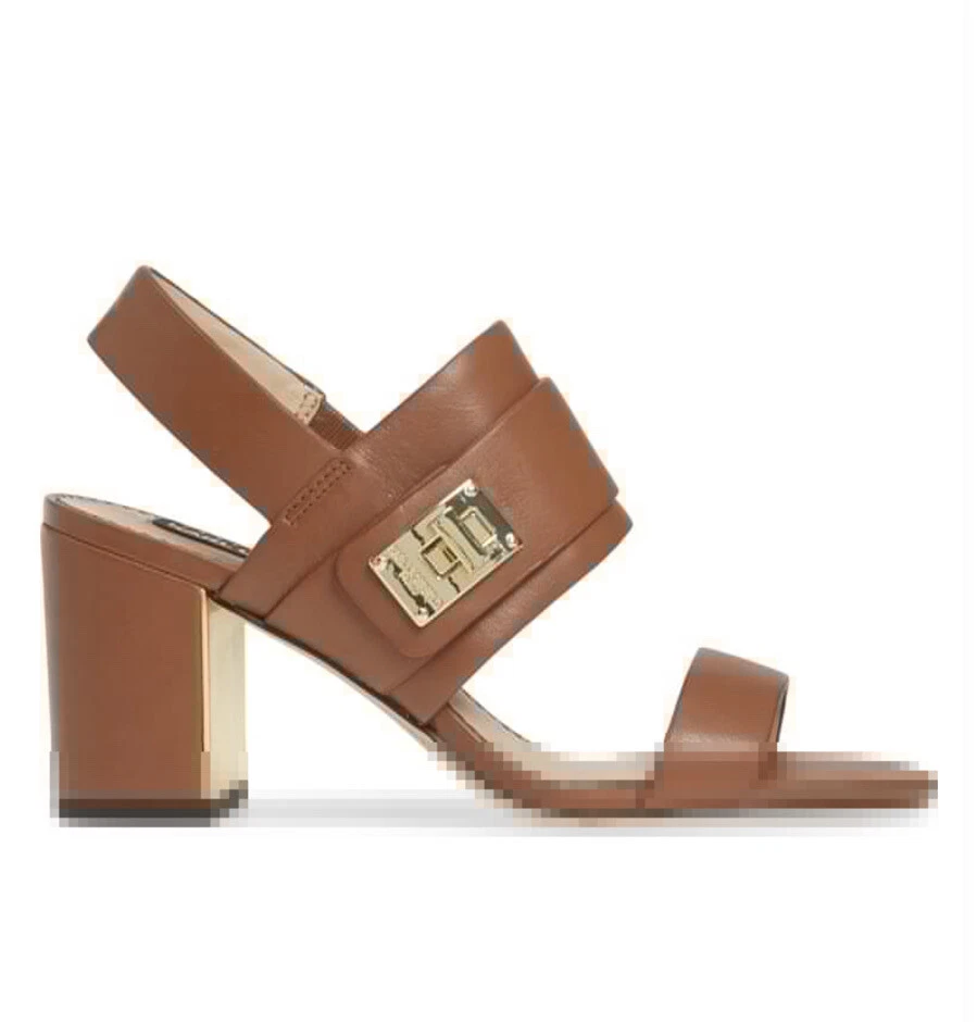 Sandalias de tacón bloque de cuero con estampado de cocodrilo Jaylynn de Karl Lagerfeld Paris talla 8,5 Foto 2 de 3