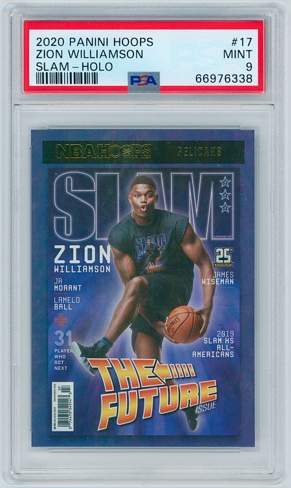 2020 NBA Hoops #17 Zion Williamson - Slam Holo Rookie | PSA 9