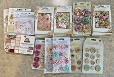 Prima Marketing YOU CHOOSE Flowers Buttons Chipboard Ephemera Paper