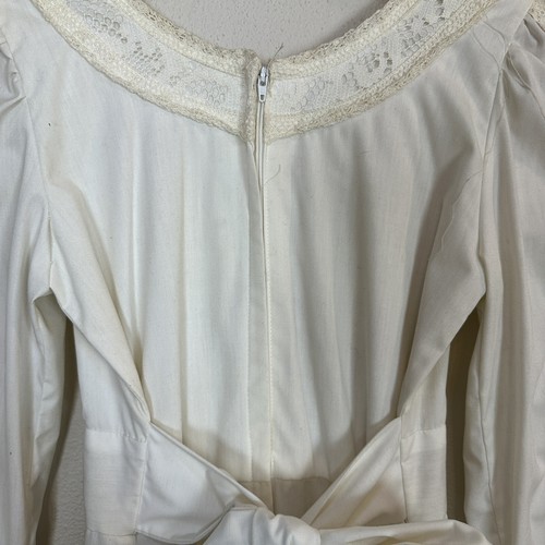 GUNNE SAX abito vintage anni 70 donna junior tg 7 avorio pizzo cottage core contadino - Foto 8 di 10