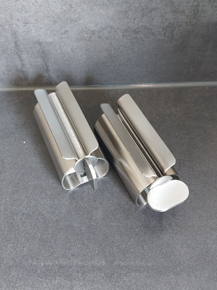 2x Tubenquetscher Tubenpresse Zahnpasta Cremetuben Presse Ausdrücker Edelstahl - Bild 2 von 4